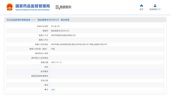 备案数量再创新高！10月化妆品新原料备案汇总