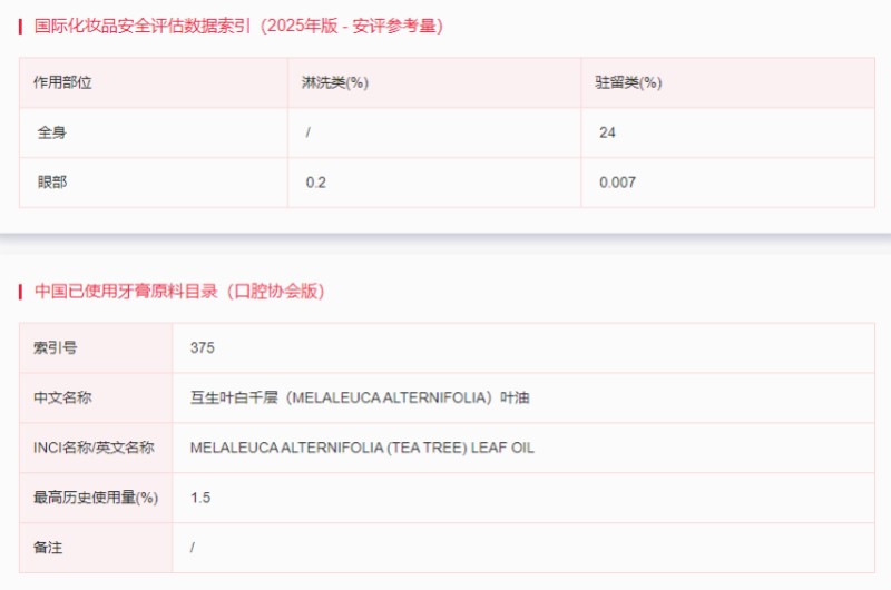 欧盟SCCS发布关于茶树油的最终评估意见