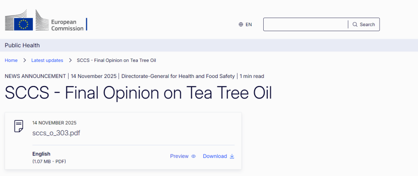 欧盟限制茶树精油浓度；屈臣氏计划双重上市；丸美、优嘉士完成新原料备案