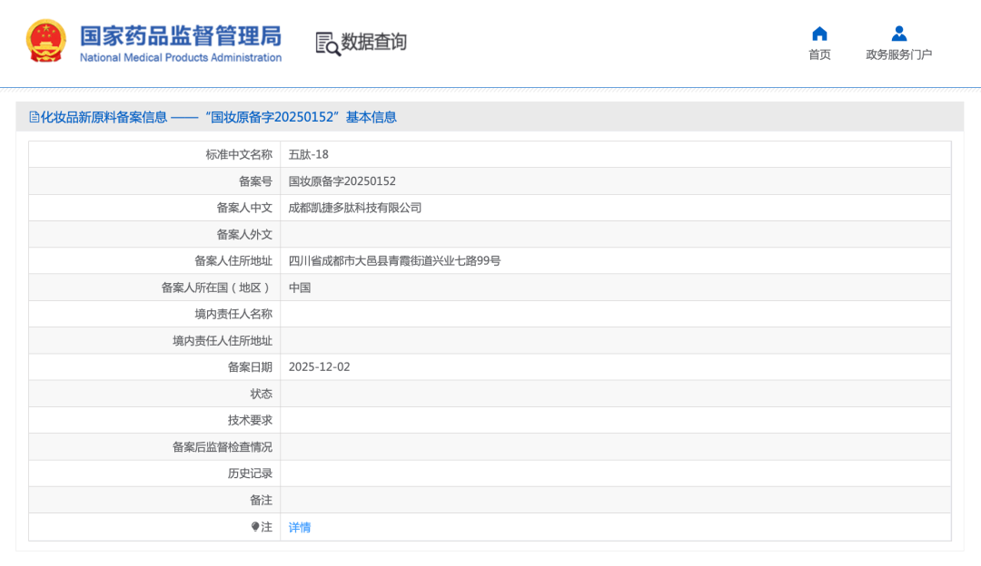 成都凯捷多肽拿下第 4 款肽类新原料备案