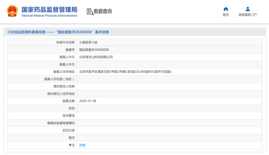 贝泰妮、东阿阿胶等4家企业备案新原料