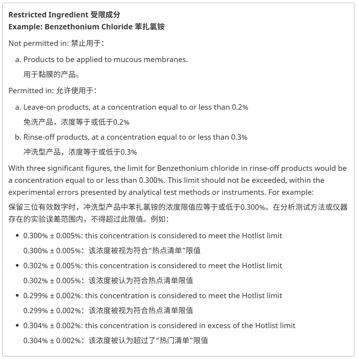 加拿大化妆品原料禁限目录（Hotlist）
